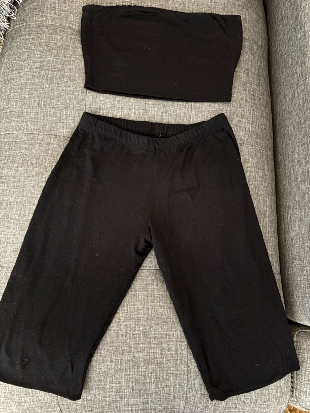 Eden Sky Black Tube Top and Shorts Set M